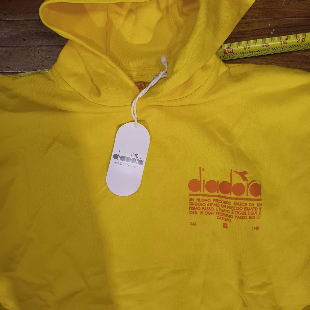 Yellow Diadora Hoodie - Picture 6 of 7
